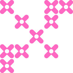 Pink flower formation corner border