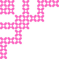 Pink flower formation corner border