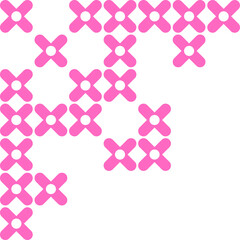 Pink flower formation corner border