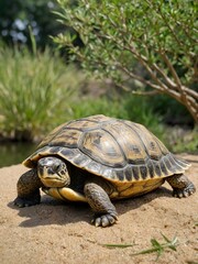 Obraz premium Serene Guardian: The Turtle of Tranquil Waters