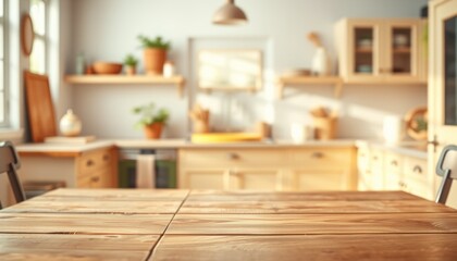 Modern kitchen interior with a dining table and stylish furniture in a cozy home setting