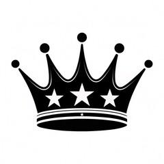 Minimalist Black Crown Icon with Five Points – Perfect Symbol for Royalty, Leadership, and Prestige in Modern Design Projects on Transparent Background