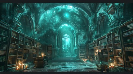 Cozy Magic Tavern Interior with Candlelight, Ideal for Fantasy and Magical Themed Illustrations