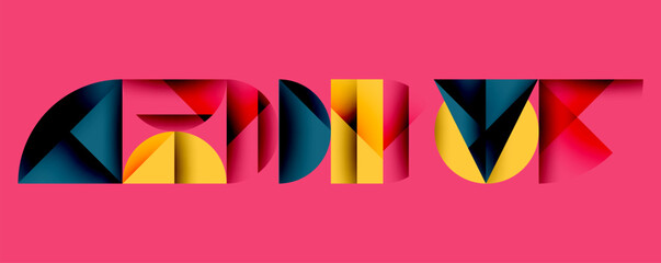 Minimal geometric abstract background. Circle square and triangle design