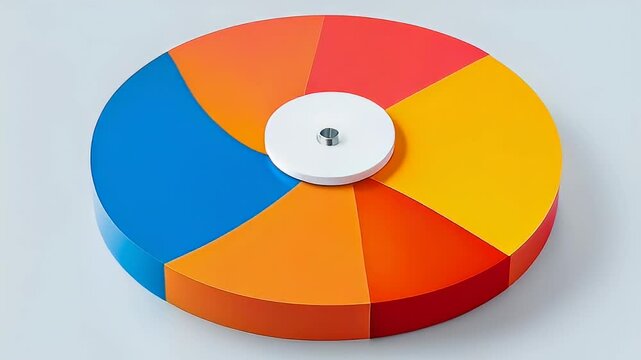Abstract Colorful Swirling Disc with Central White Hub
