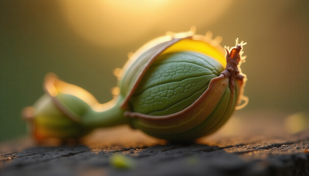Cactus Seed Germination Process Close-up