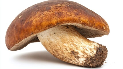 Brown mushroom isolated on white background, food photography for cookbook
