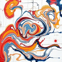 Naklejka premium Abstract Expressionist Swirls on Weathered Wood