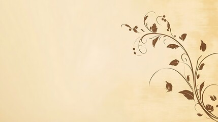 Elegant Brown Floral Design on Beige Background