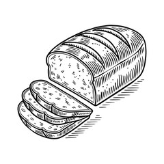 Sliced ​​Butter Bread line art vector silhouette design