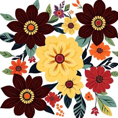 Bold Boho Blooms on Vibrant Canvas