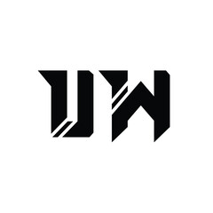 UW monogram logo design letter text name symbol monochrome logotype alphabet character simple logo
