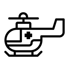 helicopter Line Icon