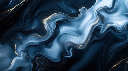 Photo of Blue Background with Abstract Swirls for Design, Featuring White Space in the Center for Text. Ideal for Banner Templates and Digital Projects. Minimalist Wallpaper.