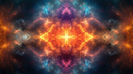 Fototapeta premium Cosmic fire mandala background design