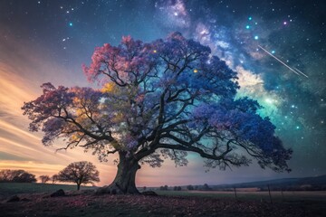 Surreal Color Gamut: Ethereal Forest Bloom - Vibrant Nature Photography