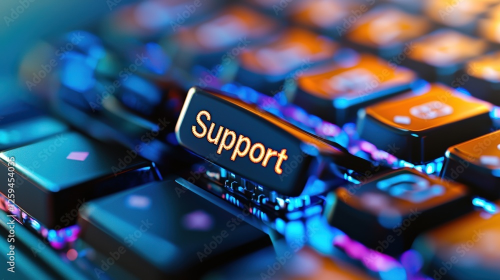Poster close-up of a keyboard with a highlighted 