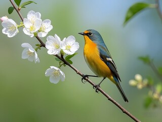 the bird standing on the tree