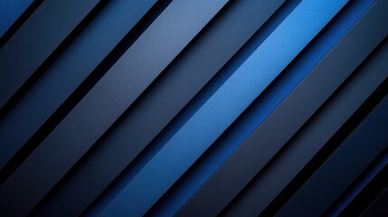 Obraz premium Minimalist abstract wallpaper featuring diagonal lines on a Blue background. Banner template with white space for text, perfect for modern and professional design applications.