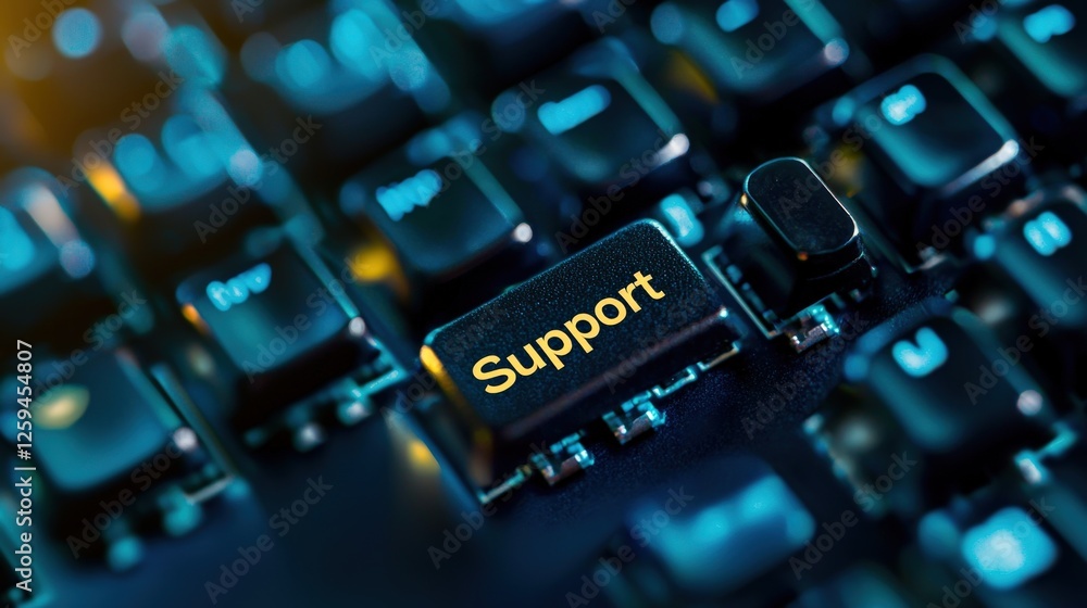 Poster close-up of a keyboard with a highlighted 