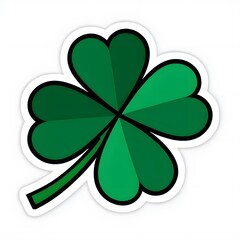 Fototapeta premium Vibrant Cartoon Shamrock Design Sticker for St. Patrick's Day