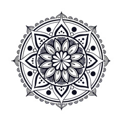 Simple abstract floral decorative alpana pattern mandala design