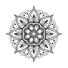 Simple luxury decorative floral religion festival ‍alpana mandala design