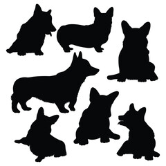 Corgi silhouette illustration Design Corgi silhouette icon