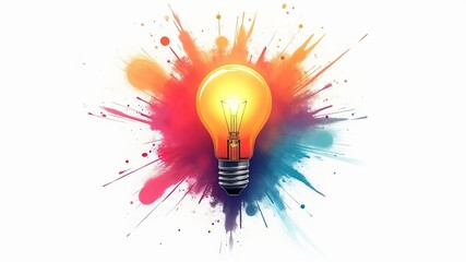 Grungy Lightbulb Splash Abstract Illustration