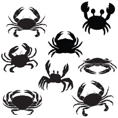 Crab silhouette illustration Design Crab silhouette icon