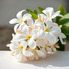 Fototapeta premium white frangipani flowers