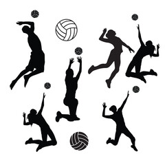 Volleyball Silhouette, Volleyball Vector Silhouette, Volleyball cartoon Silhouette, Volleyball illustration, Volleyball icon Silhouette, Volleyball Silhouette illustration