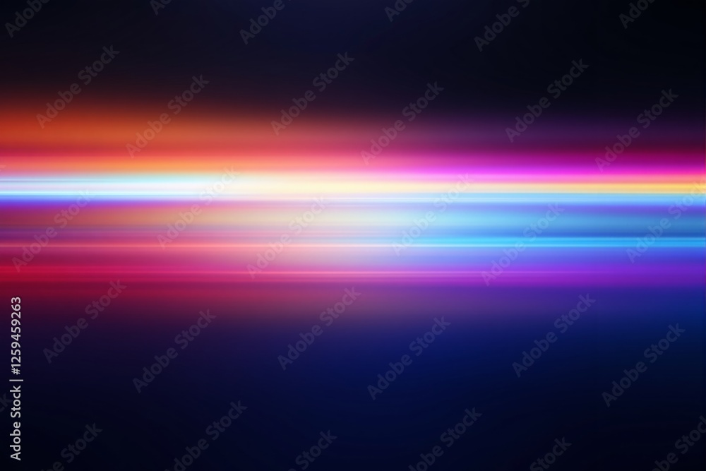 Poster blurred neon light streaks in vibrant colors on a dark gradient background. futuristic motion concep