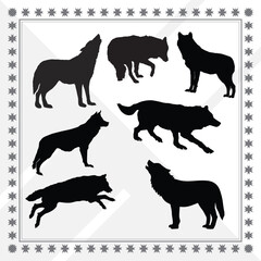 Wolf silhouette illustration Design Wolf silhouette icon