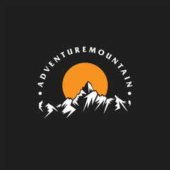 Mountain logo design inspiration, Mountain illustration, outdoor adventure . Vector graphic print for t shirt and other uses