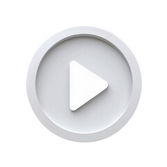 Play button icon on a white background isolated on a clean PNG file, featuring a simple and modern media symbol, ideal for video interfaces, streaming platforms, and multimedia design projects.