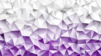 Fototapeta premium Abstract background of geometric facets in shades of white, grey, and purple forming an angular, low-poly texture -ai