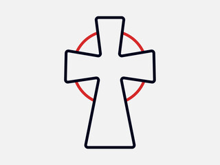 Obraz premium Celtic cross icon. Religion icon. Outline icon concept.