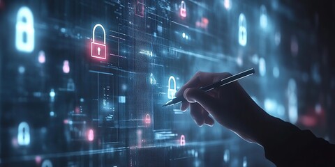 Fototapeta premium Mastering Digital Security: Implementing Robust Cybersecurity Protocols for Enhanced Data Protection Now