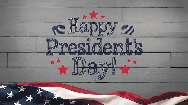 Happy President's Day Graphic with American Flag Design