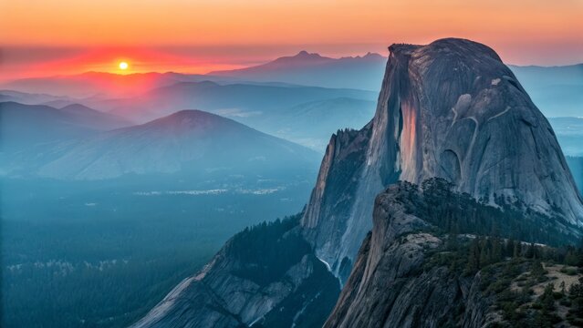 Majestic Mountain Catapulting Sunrise: Panoramic Landscape Photography