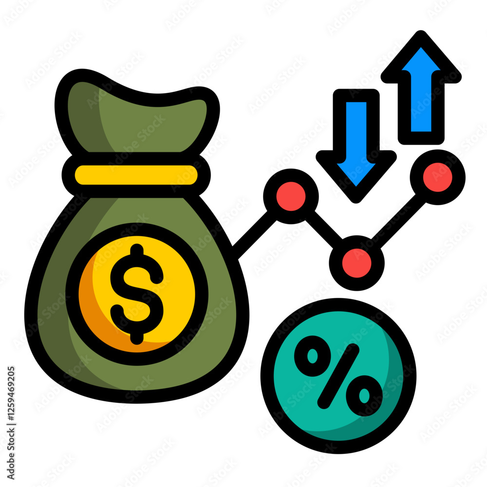 Wall mural Floating Rate Icon