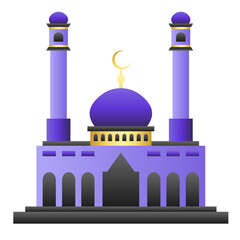 Islamic Mosque Landscape Illustration