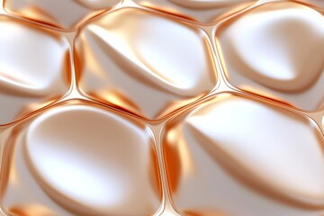 Abstract Rose Gold Honeycomb Texture:  A 3D Render of Smooth, Metallic, Geometric Shapes
