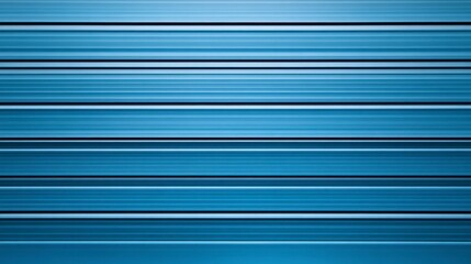 Fototapeta premium Blue aluminum profile roof with horizontal lines, close-up. Close-up of a blue metal roof. Background for commercial use