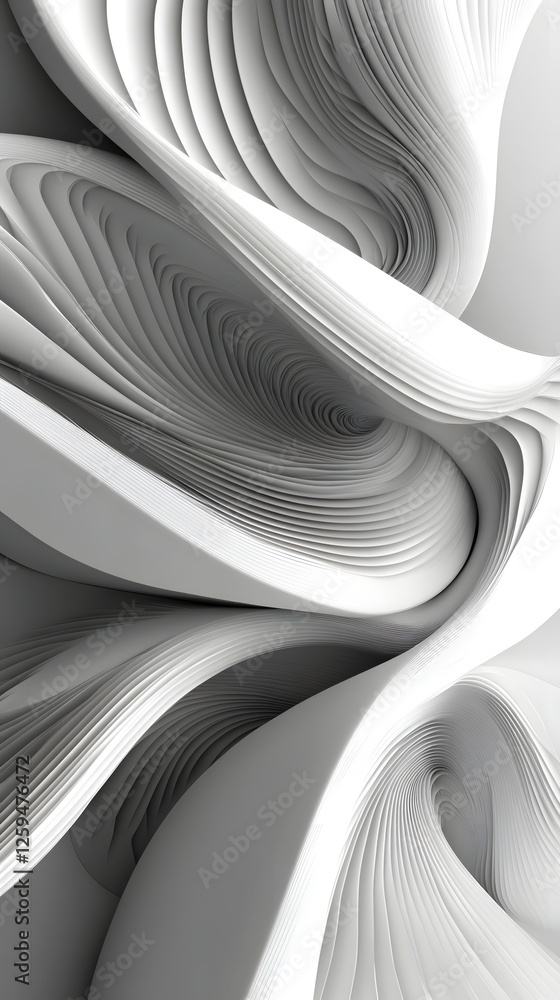 Poster abstract white curves and lines creating a modern and elegant design element