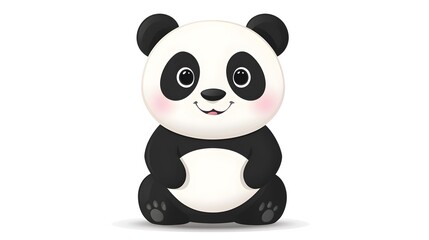 Panda cartoon on white background