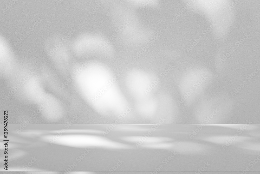 Poster Wall interior background, studio and backdrops show products.with shadow from window color white and grey. background for text insertion and presentation product	