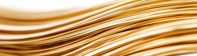 A close-up view of flowing golden strands, showcasing smooth lines and a rich texture, evoking warmth and elegance.