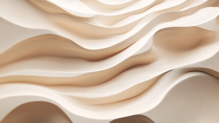 Obraz premium Abstract Beige Waves Seamless Pattern Design